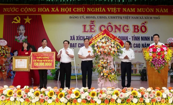 Xã Xích Thổ, huyện Nho Quan tổ chức Lễ công bố xã đạt chuẩn NTM nâng cao năm 2022